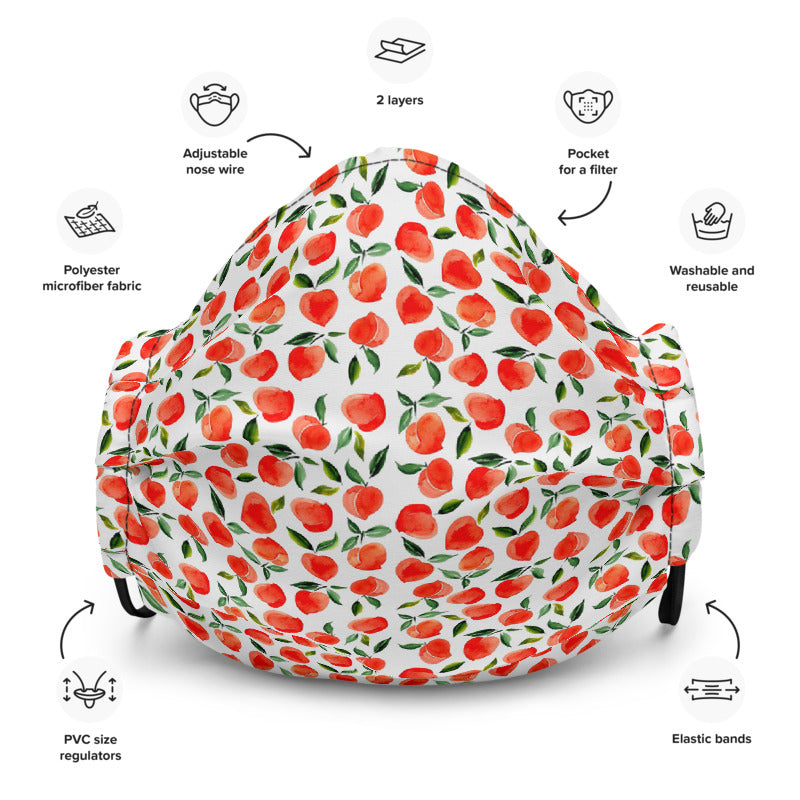 Peachy Ditsy Premium Reusable face mask