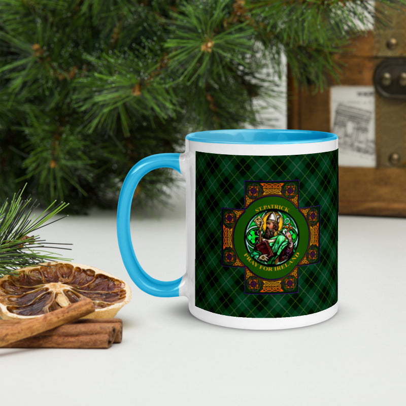 St. Patrick's Pray for Ireland Coffee Mug with Color Inside