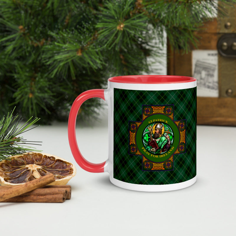 St. Patrick's Pray for Ireland Coffee Mug with Color Inside