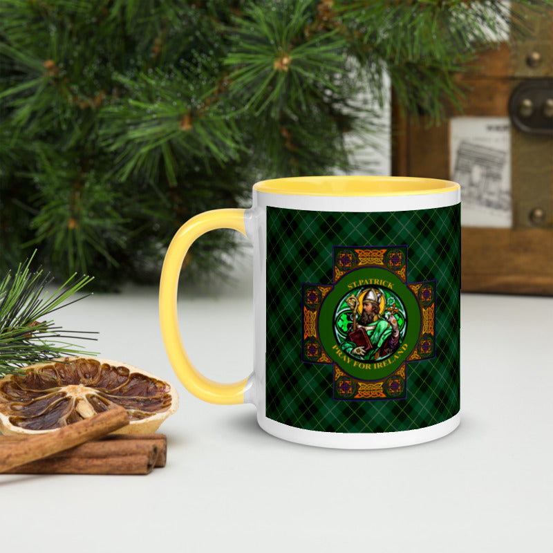 St. Patrick's Pray for Ireland Coffee Mug with Color Inside