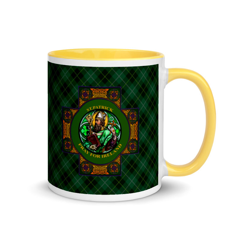 St. Patrick's Pray for Ireland Coffee Mug with Color Inside