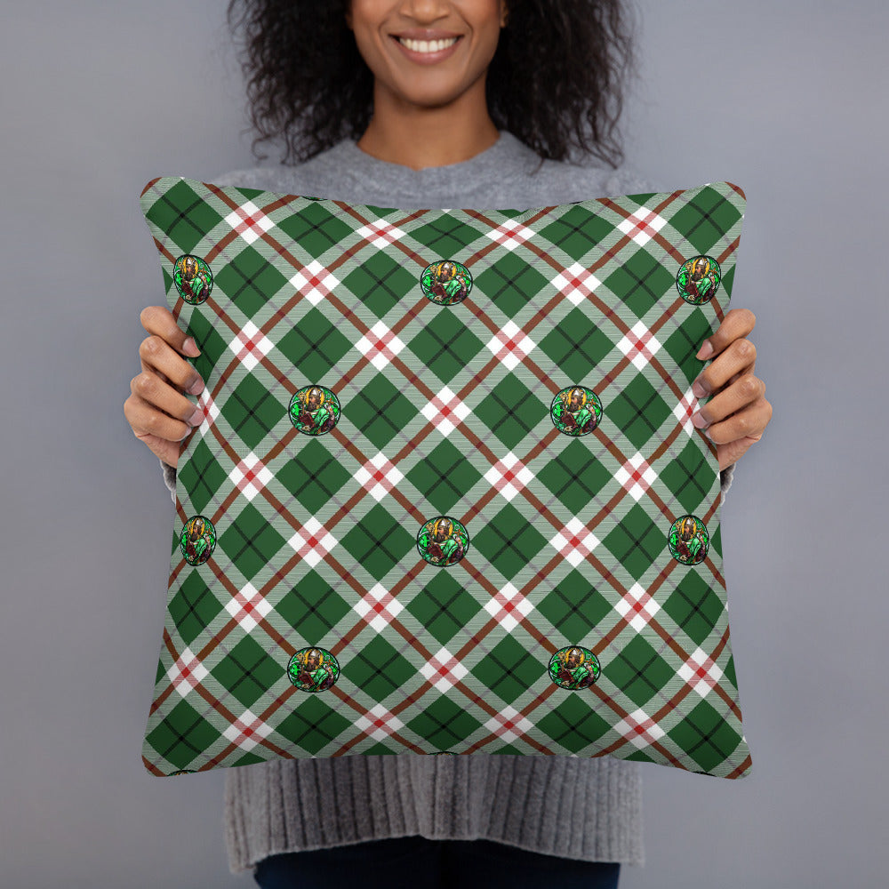 St. Patrick's Tartan Pattern Basic Pillow