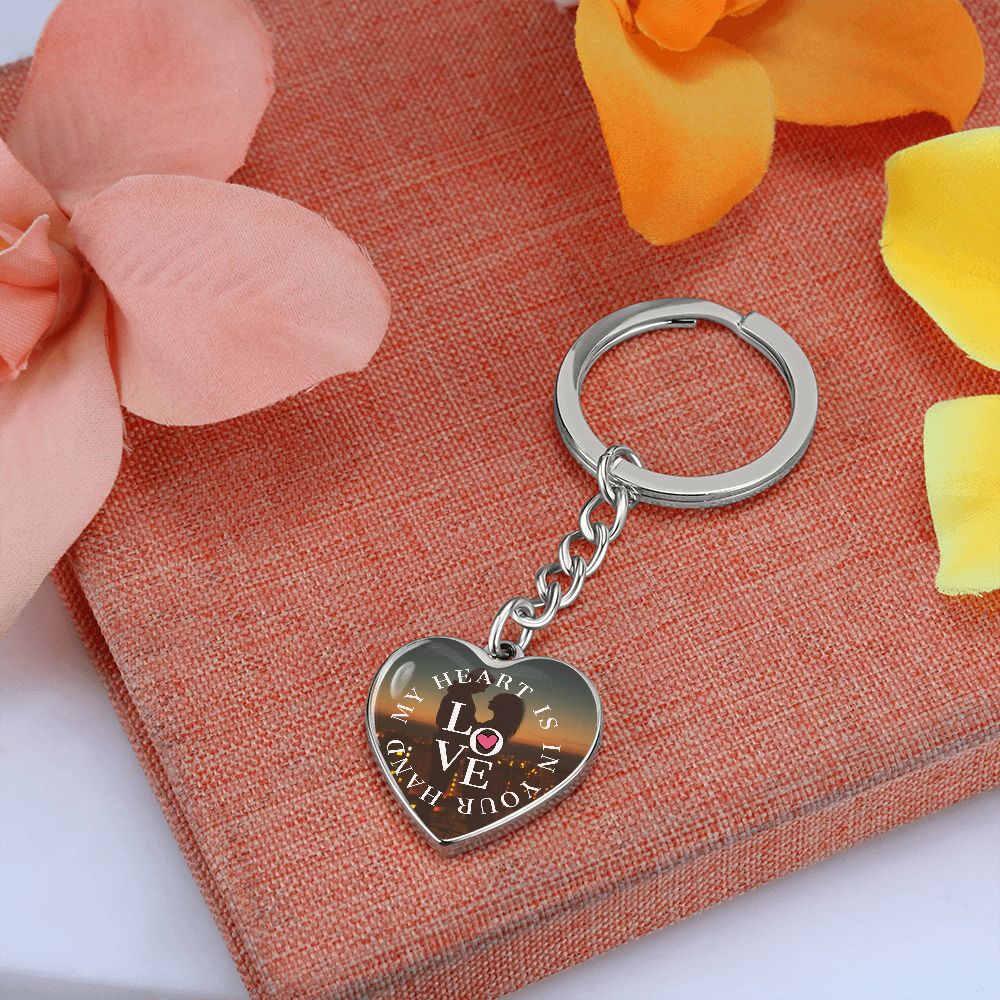Graphic Heart Love Keychain For Sweetheart