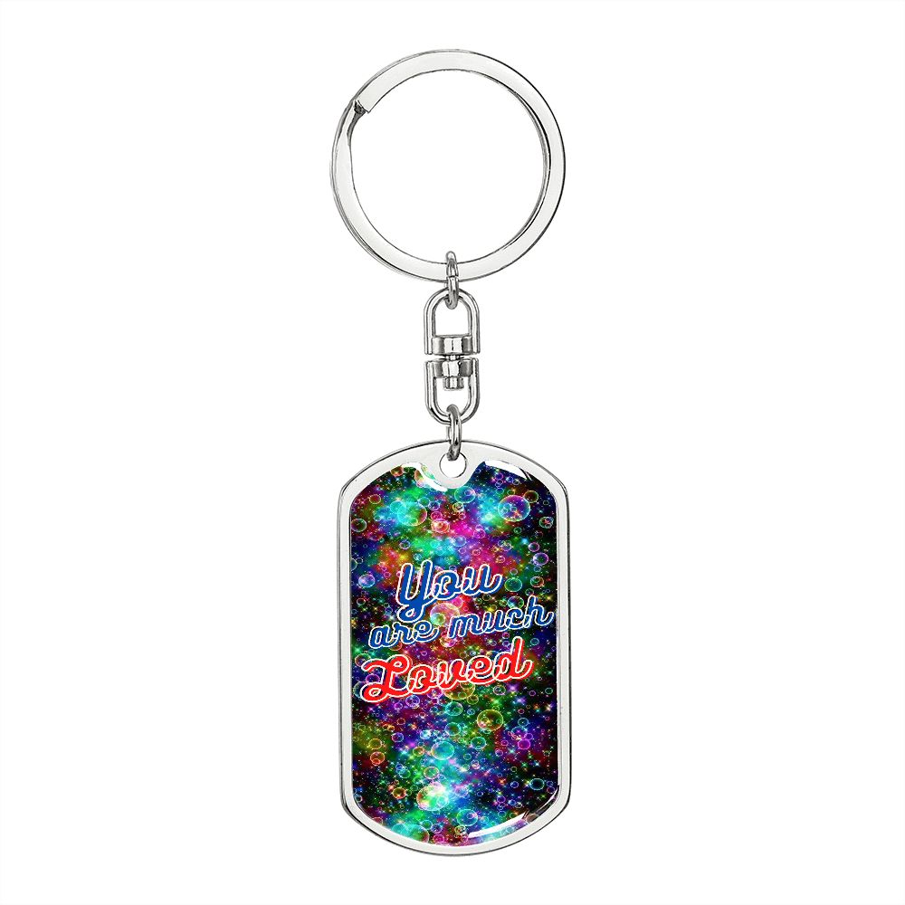 graphic dogtag love keychain, personalized engraving keychain