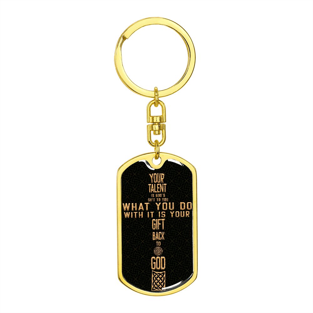 Graphic Design Cross dogtag love keychain, customize engraving keychain