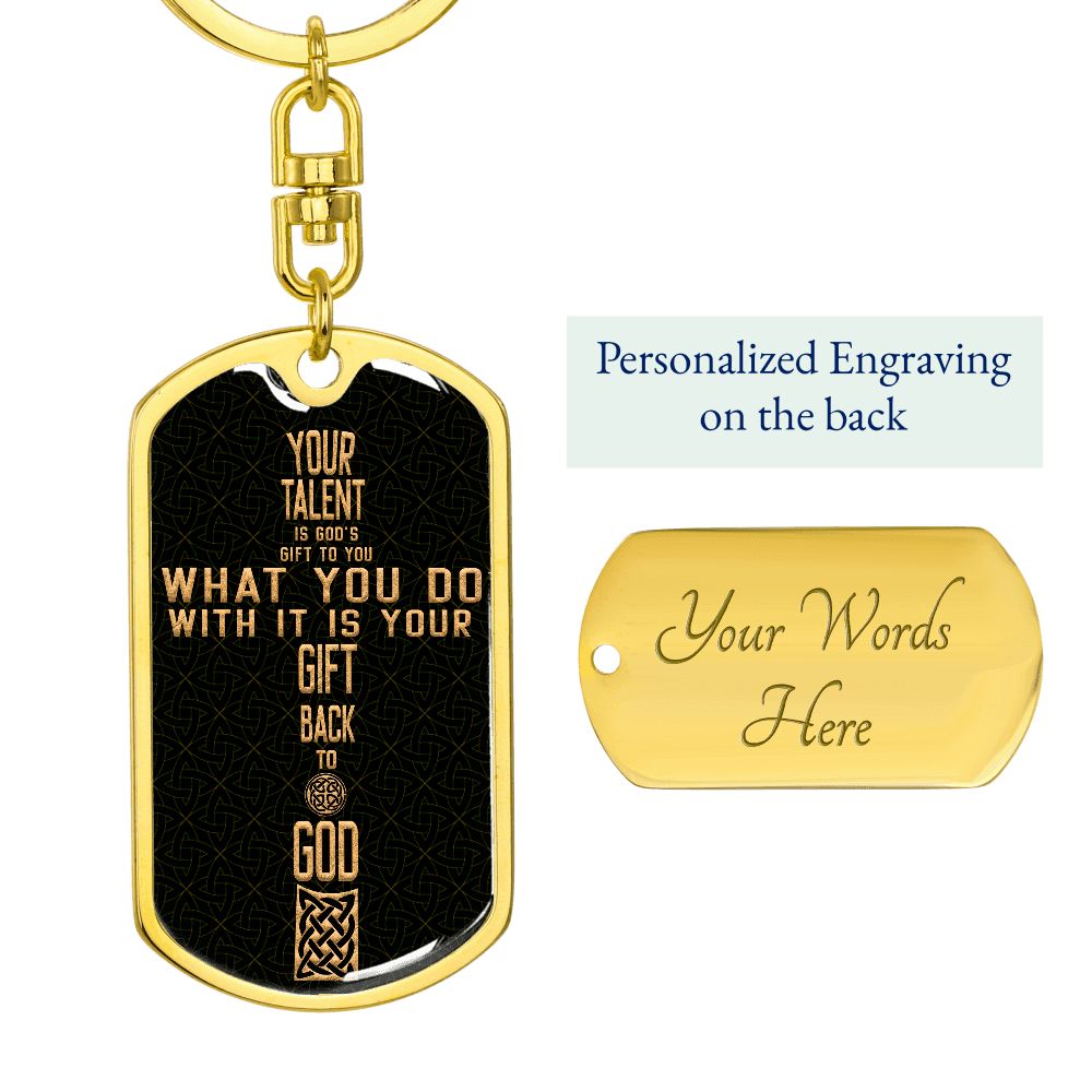 Graphic Design Cross dogtag love keychain, customize engraving keychain