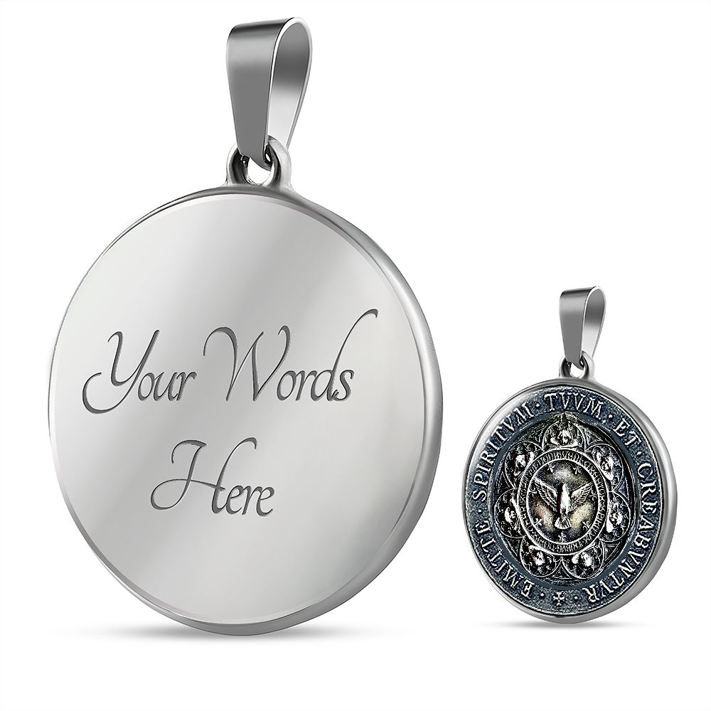 Antique Holy Spirit Medal with custom engraving