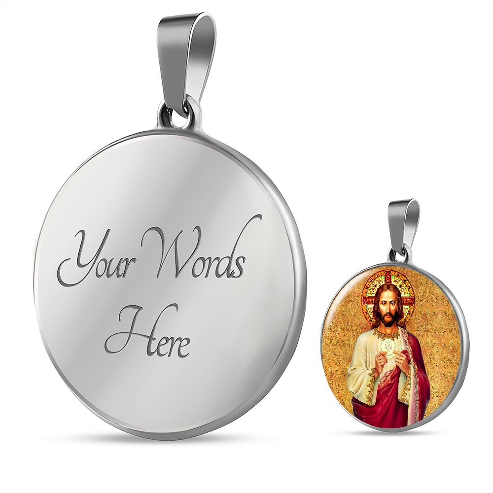 Sacred Heart of Jesus First Communion Medal with custom engraving
