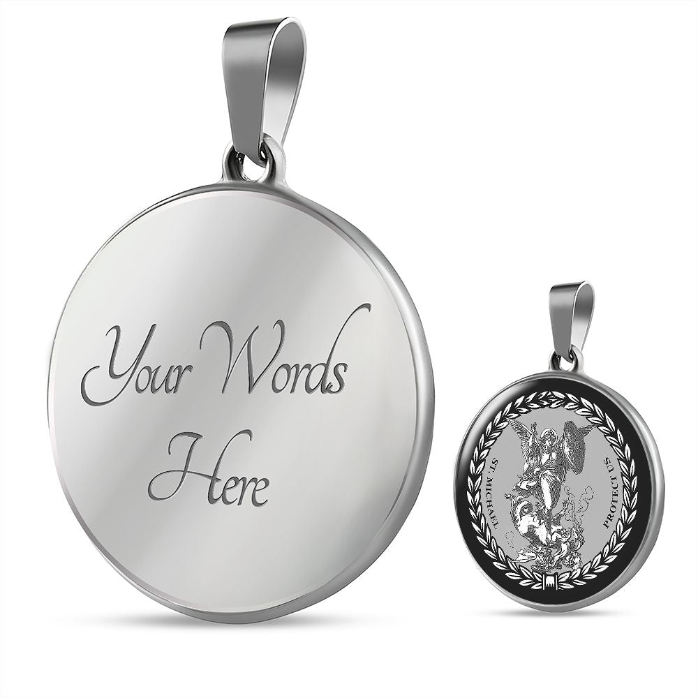 Classic Pendant of St. Michael with custom engraving