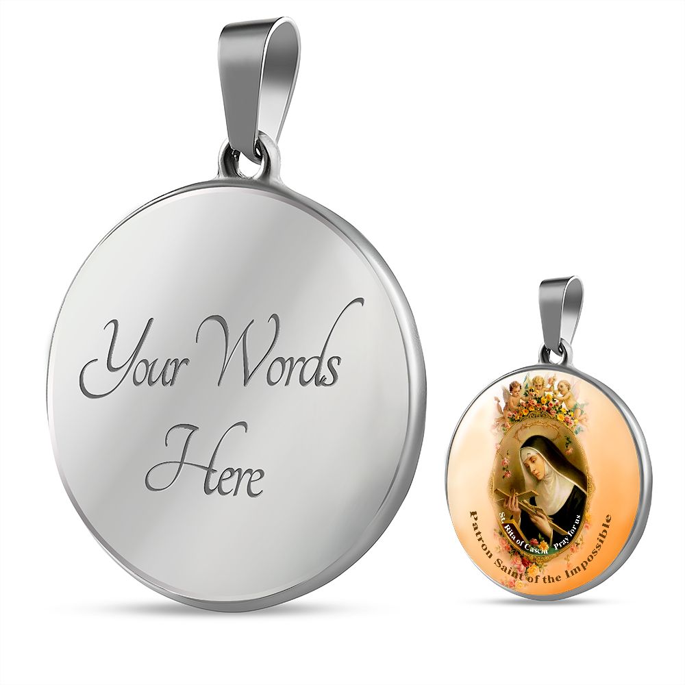 Saint Rita of Casia Medal with custom engraving
