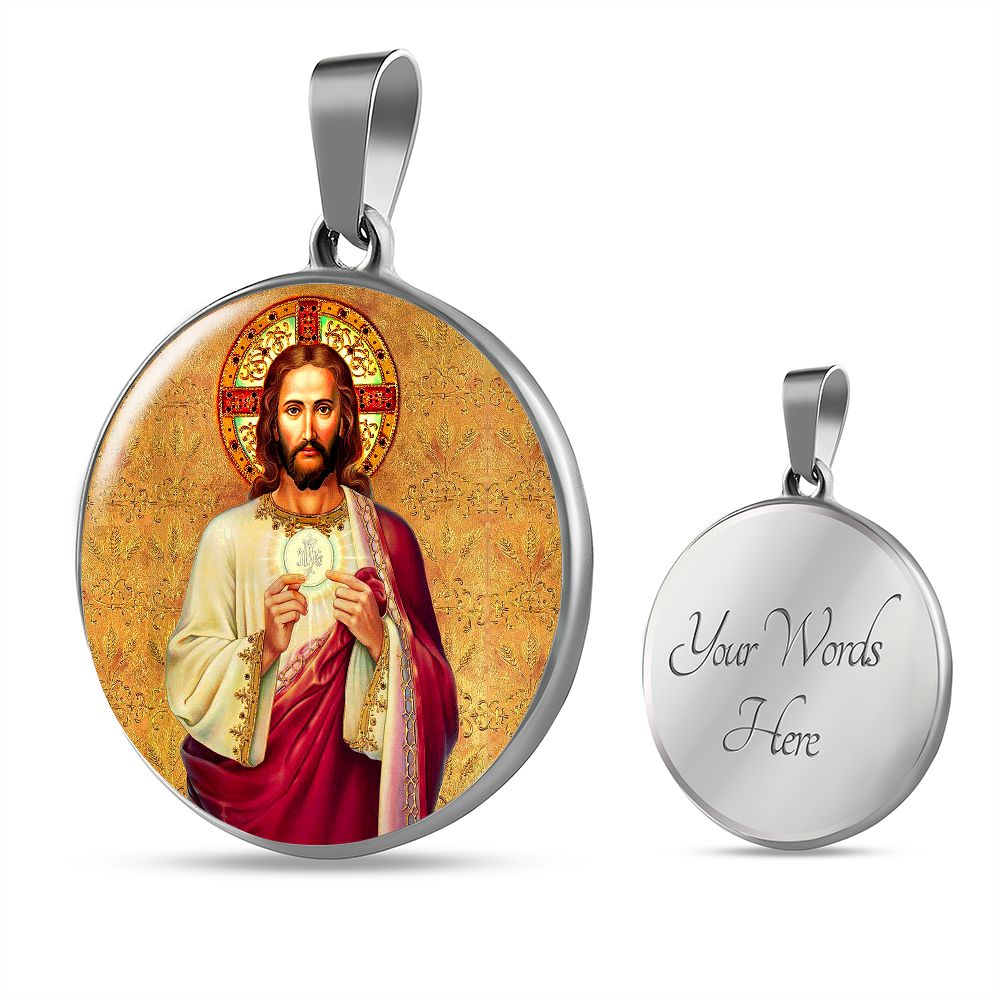Sacred Heart of Jesus First Communion Medal with custom engraving