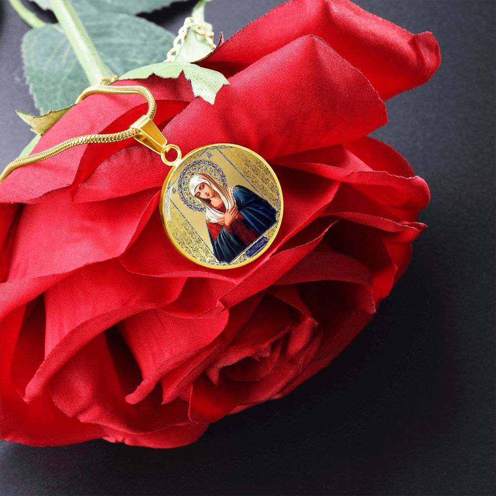 Icon of Our Lady of Sorrows pendant gold