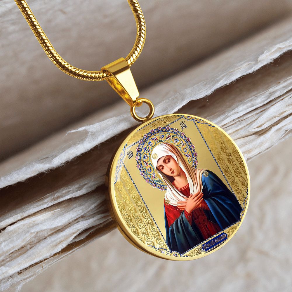 Icon of Our Lady of Sorrows pendant gold