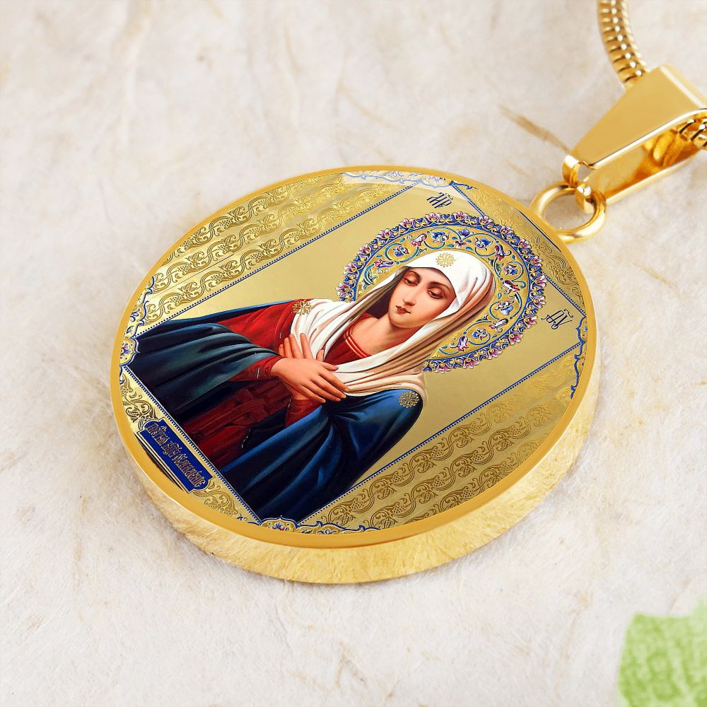 Icon of Our Lady of Sorrows pendant gold