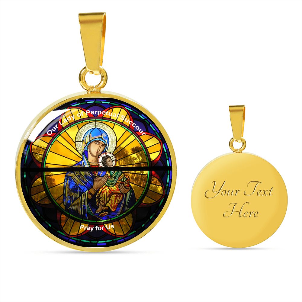 Our Lady of Perpetual Succour Medal gold with custom engraving