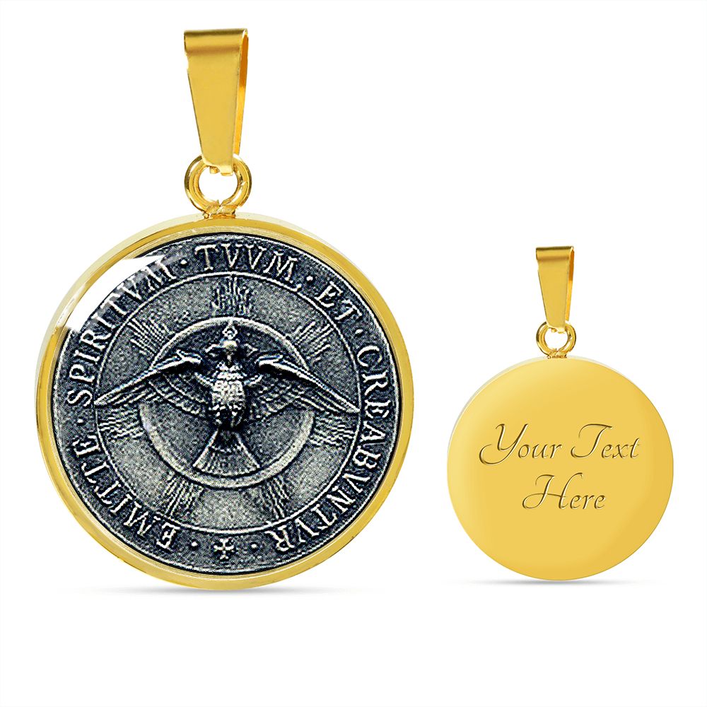 Ancient Holy Ghost Medal gold with custom engraving