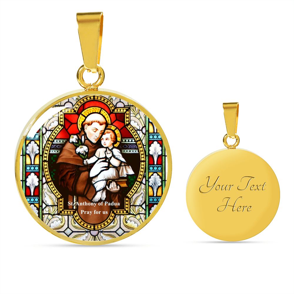 Saint Anthony's Pendant Medal with custom engraving