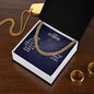 Chain necklace gift for guys with love message, Cuban Link Chain Gift To My Husband