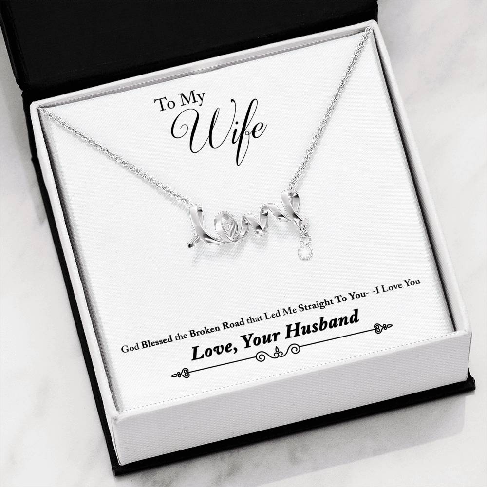 To My Wife 3D Love Pendant Necklaces