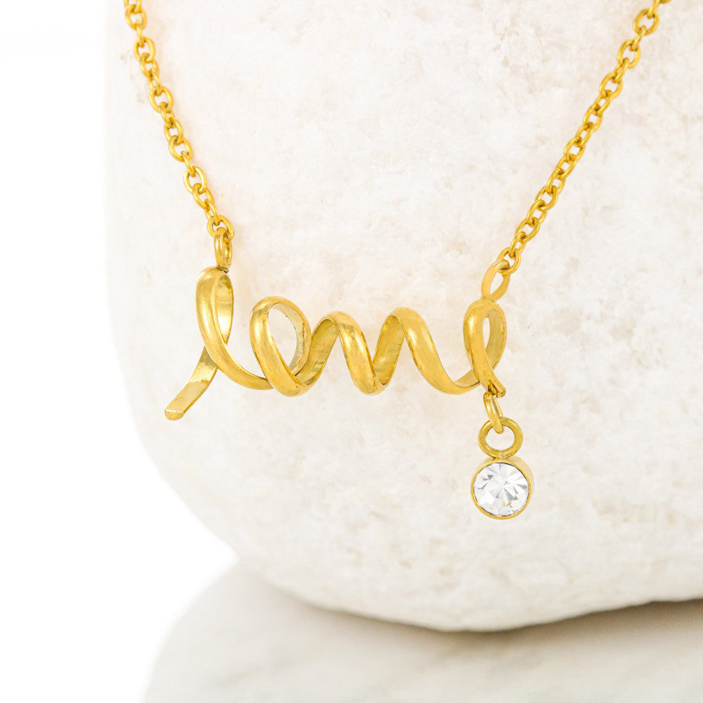 To My Daughter, from Mom, 3D Love Pendant Necklaces