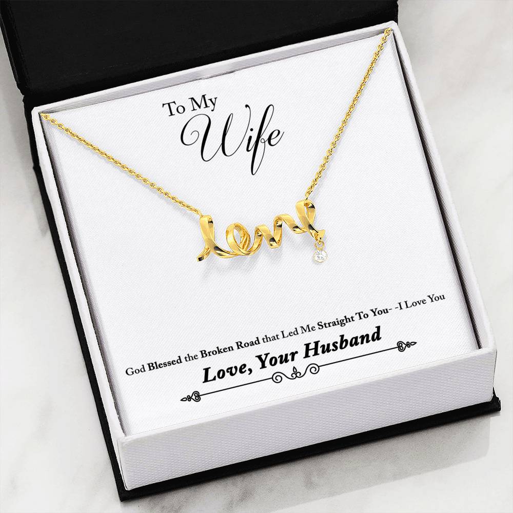 To My Wife 3D Love Pendant Necklaces