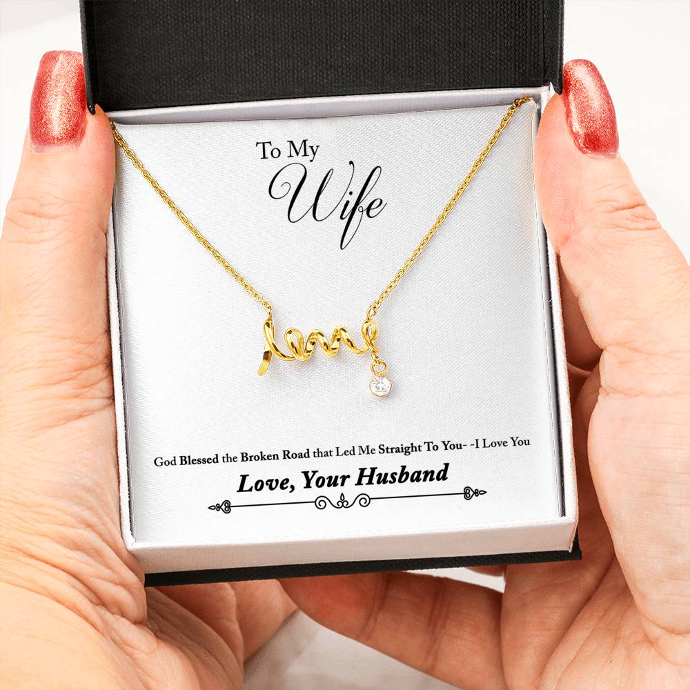 To My Wife 3D Love Pendant Necklaces