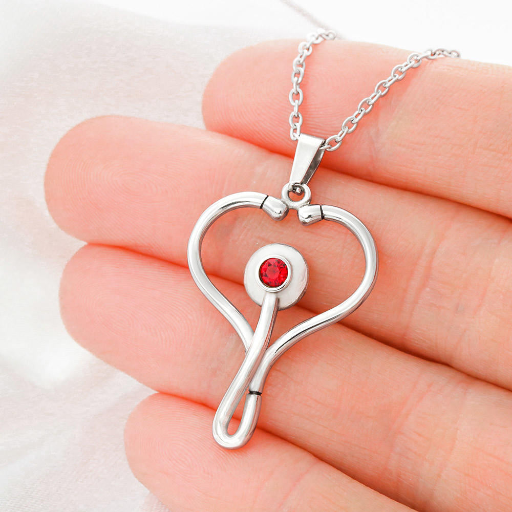 Nurse Girlfriend Heart Stethoscope Necklace