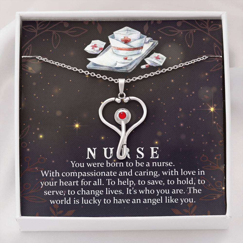 Nurse Stethoscope Pendant Necklace