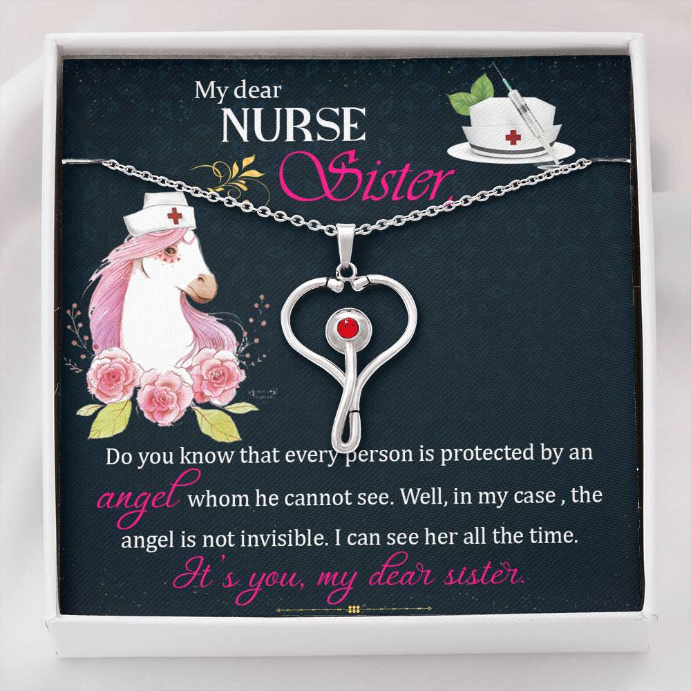 Heart Stethoscope Necklace for Nurse Sister
