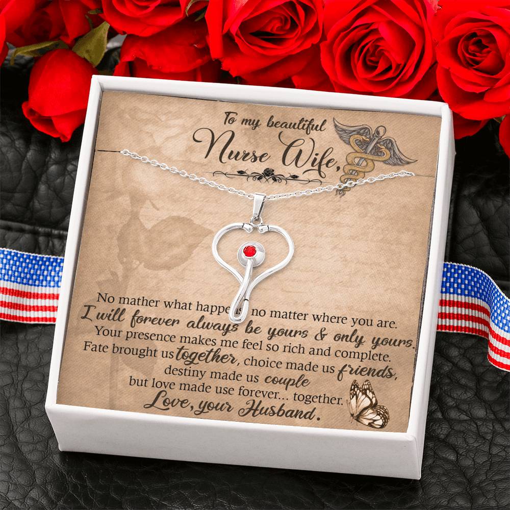 Heart Stethoscope Necklace for Nurse Wife
