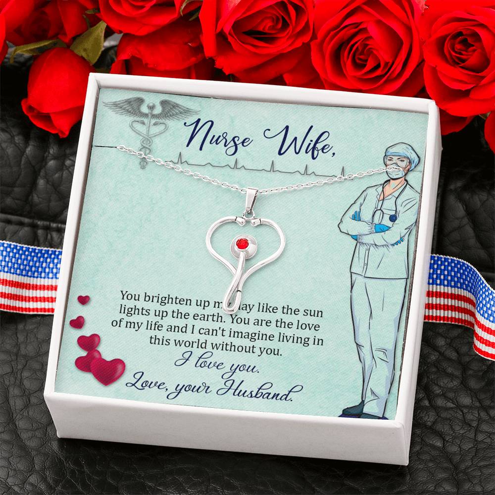 Heart Stethoscope Necklace for Nurse Wife