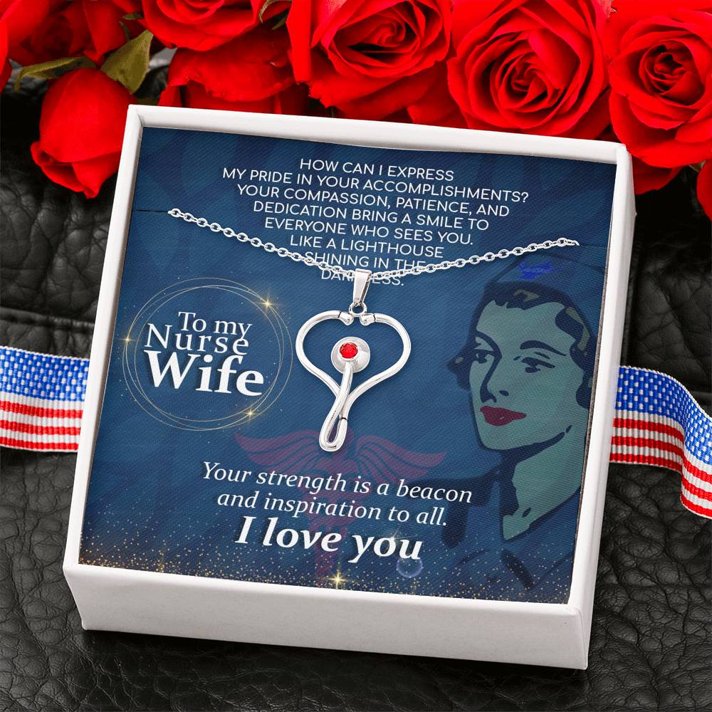 Heart Stethoscope Necklace for Nurse Wife