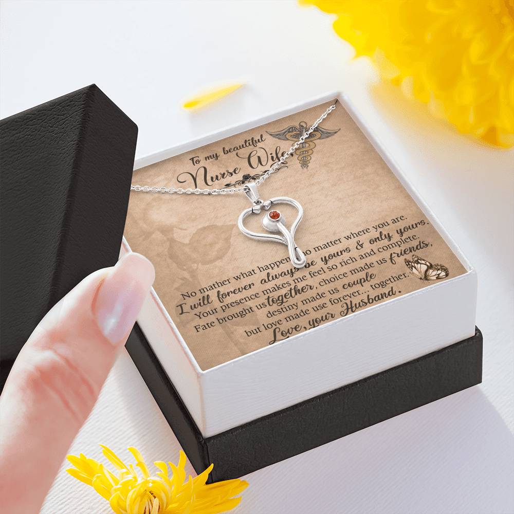 Heart Stethoscope Necklace for Nurse Wife