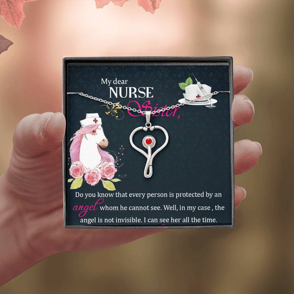 Heart Stethoscope Necklace for Nurse Sister