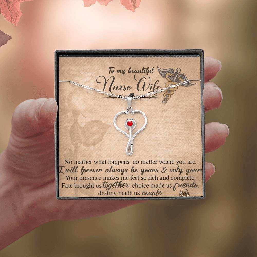 Heart Stethoscope Necklace for Nurse Wife