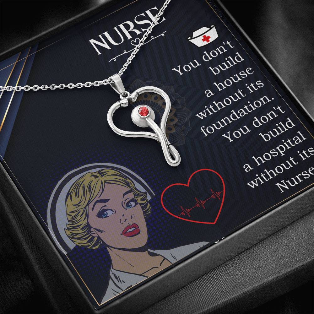 Nurse Stethoscope Pendant Necklace