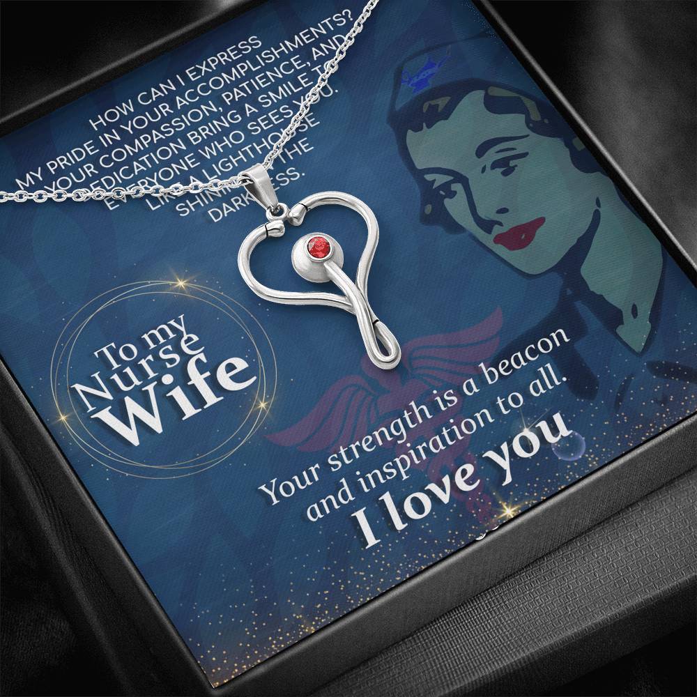 Heart Stethoscope Necklace for Nurse Wife