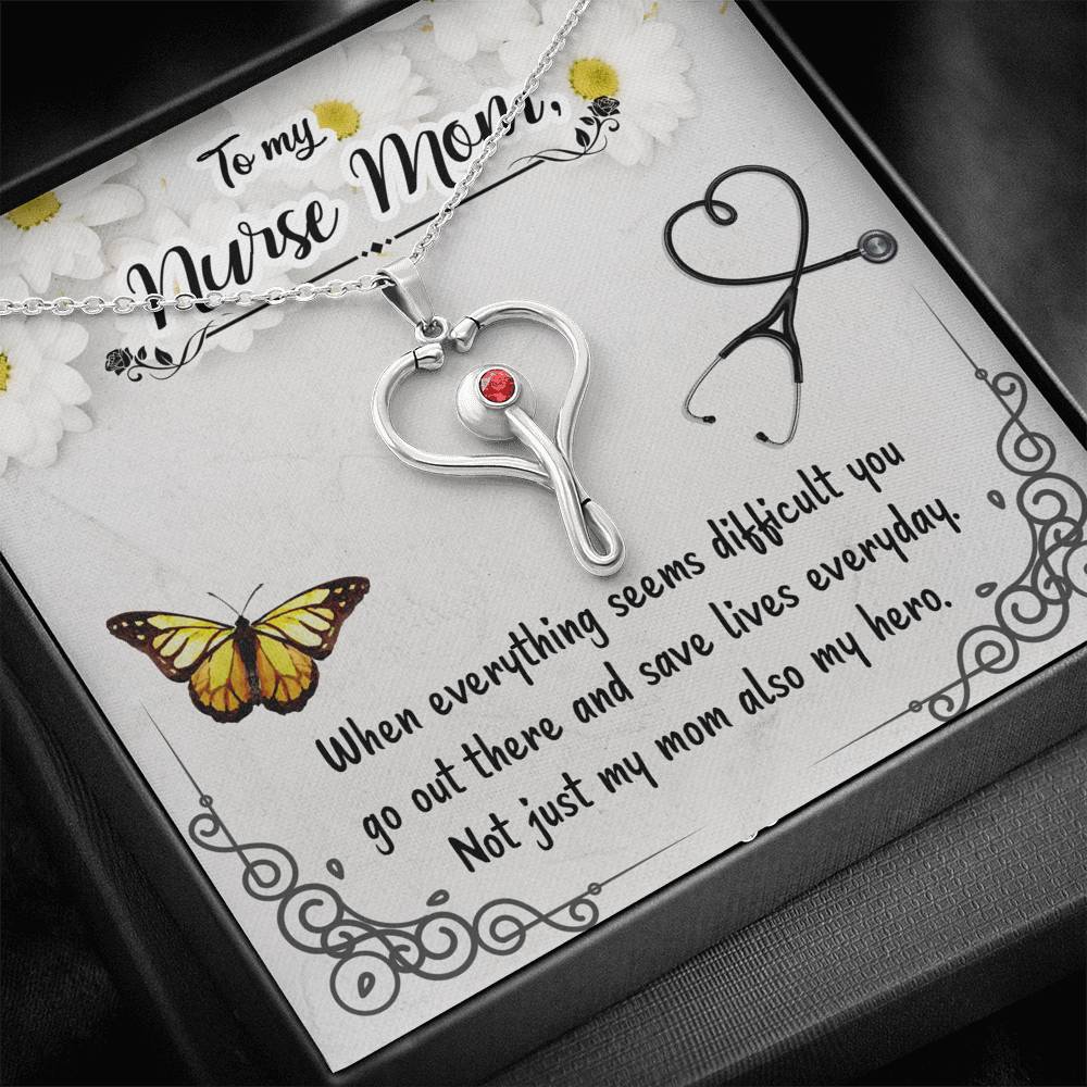 Heart Stethoscope Necklace for Nurse Mom