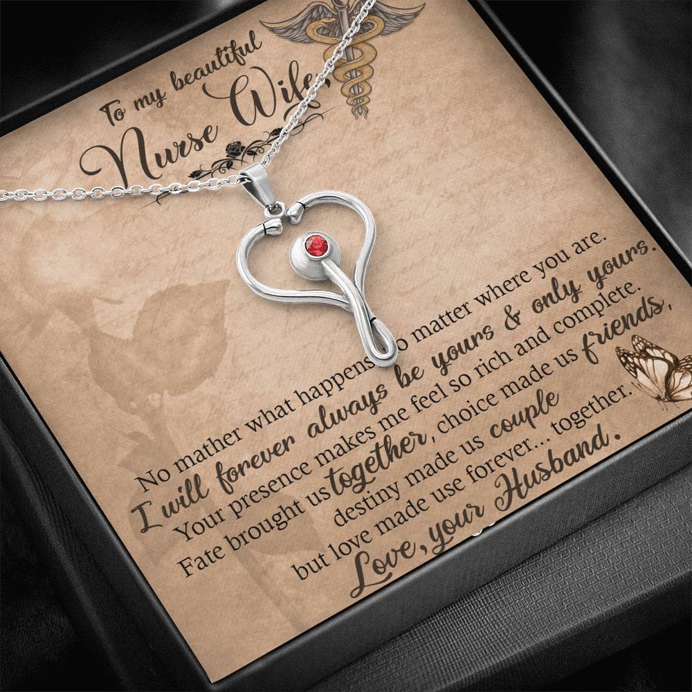 Heart Stethoscope Necklace for Nurse Wife