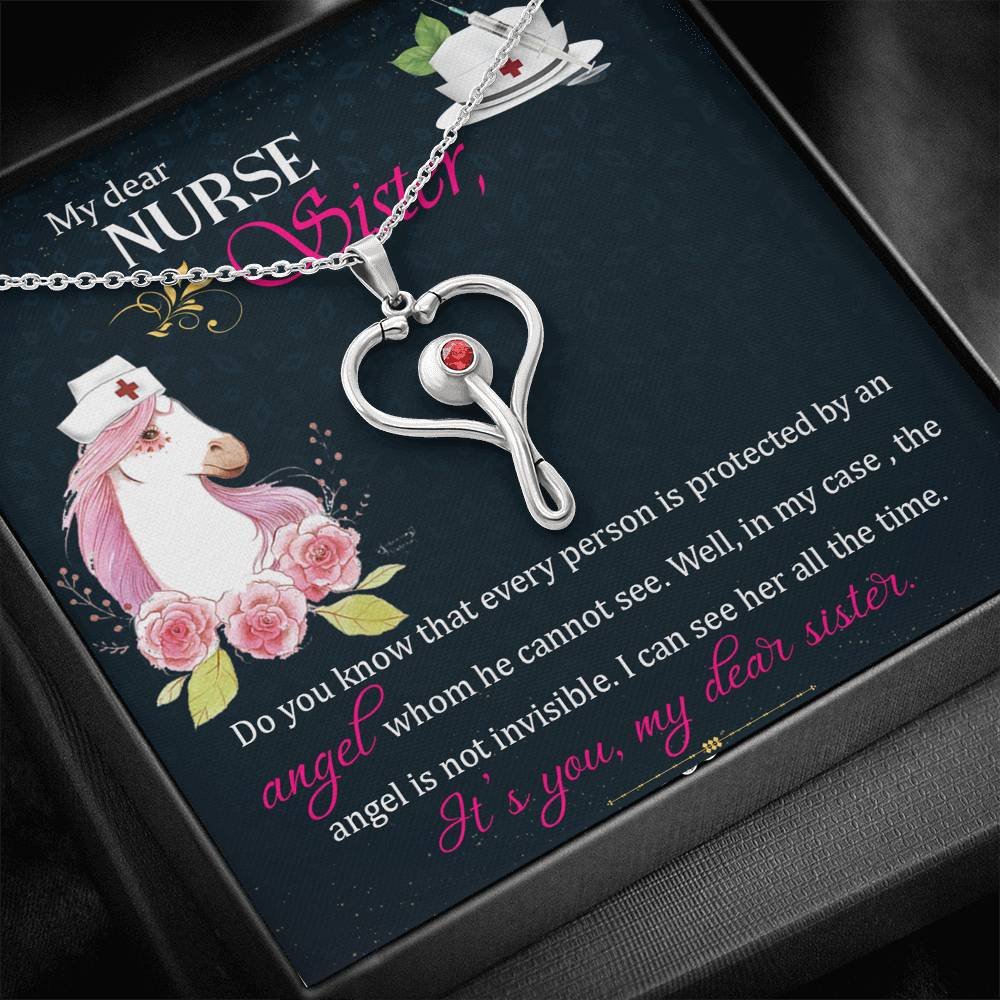Heart Stethoscope Necklace for Nurse Sister