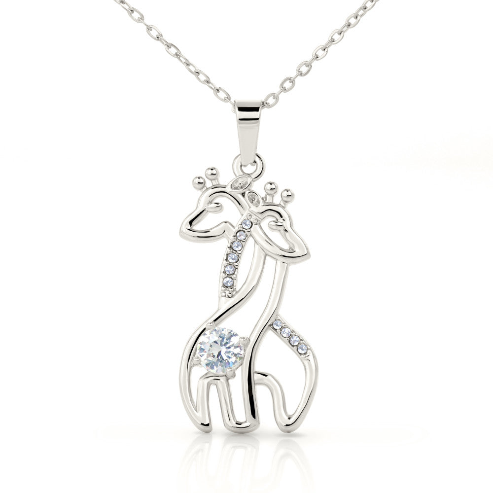 Giraffe love pendant necklace for daughter