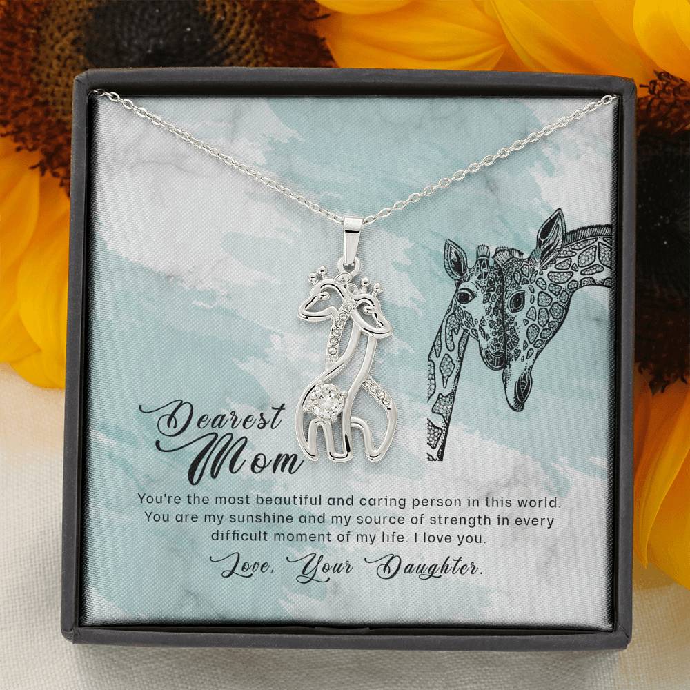 Giraffe love pendant necklace for Mom