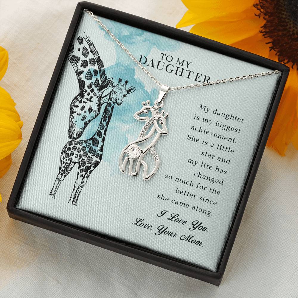 Giraffe love pendant necklace for daughter