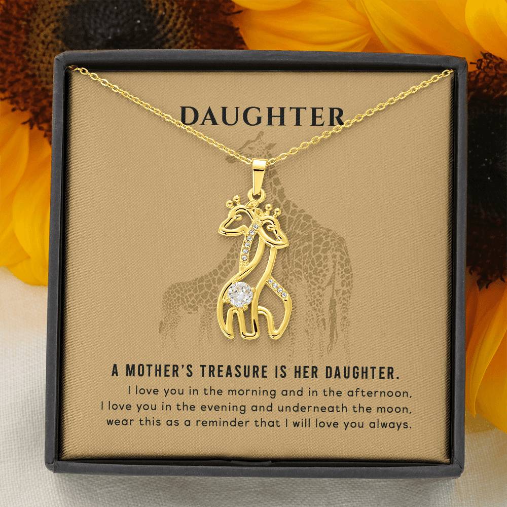 Giraffe love pendant necklace for daughter