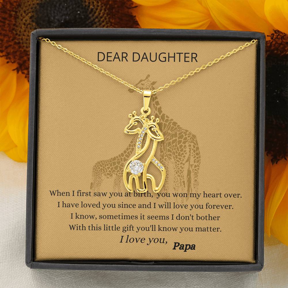 Giraffe love pendant necklace for daughter