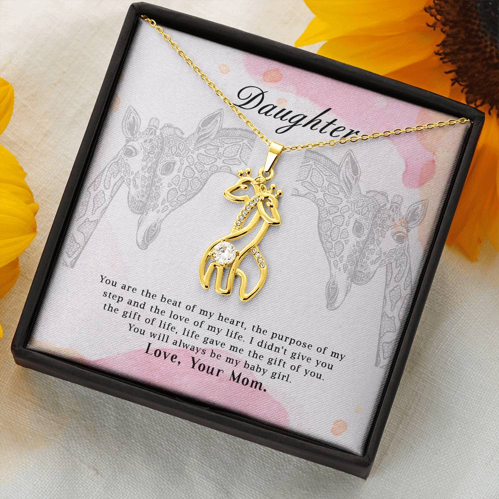 Giraffe love pendant necklace for daughter
