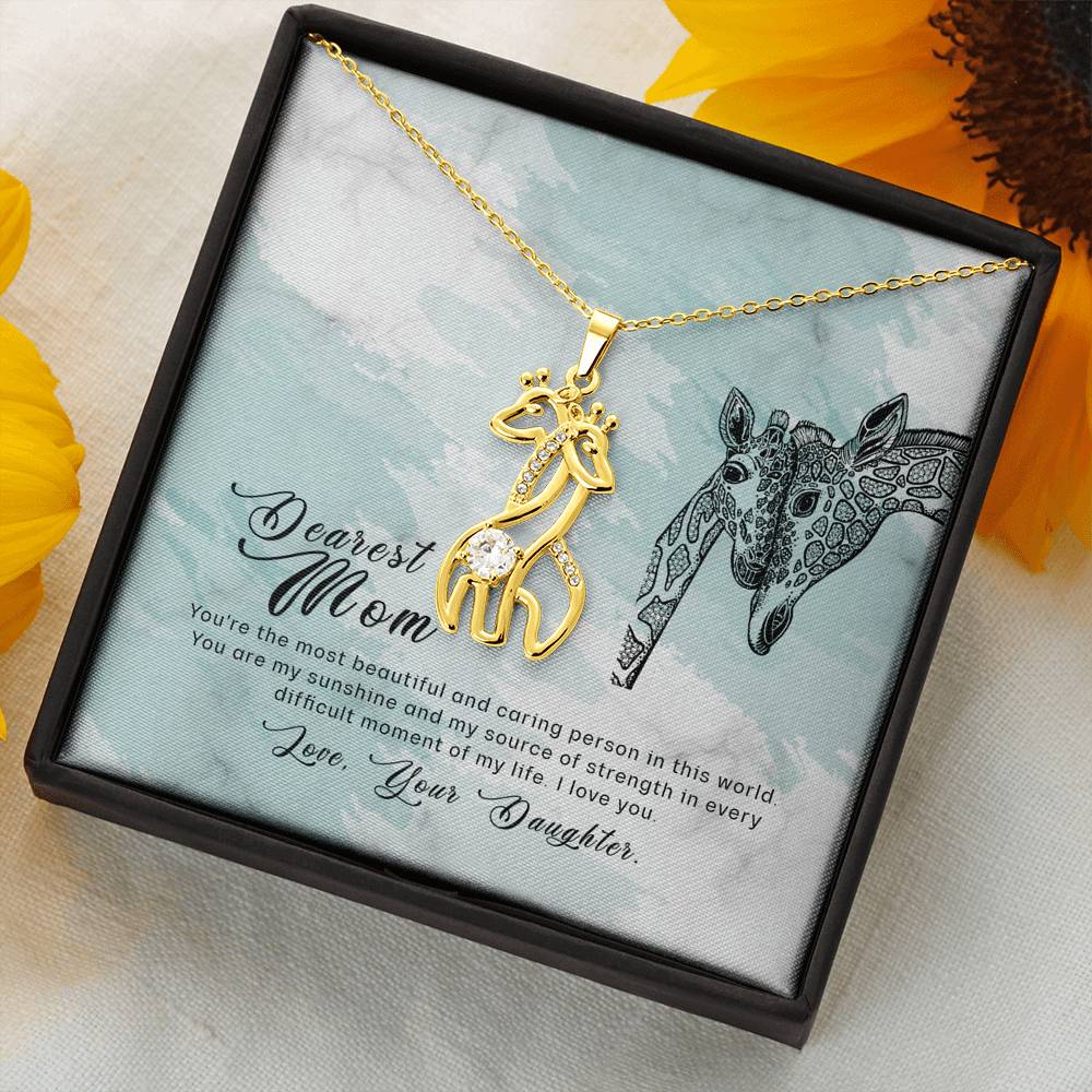 Giraffe love pendant necklace for Mom