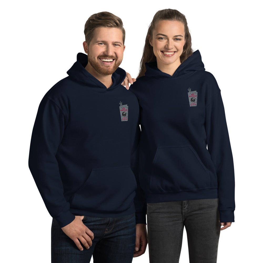 Novelty Tee. Coffee Lovers Tee Not Addicted Embroidered Unisex Hoodie - Trending Novelties & Gifts
