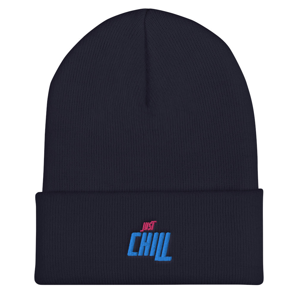 Just Chill Embroidered Cuffed Beanie
