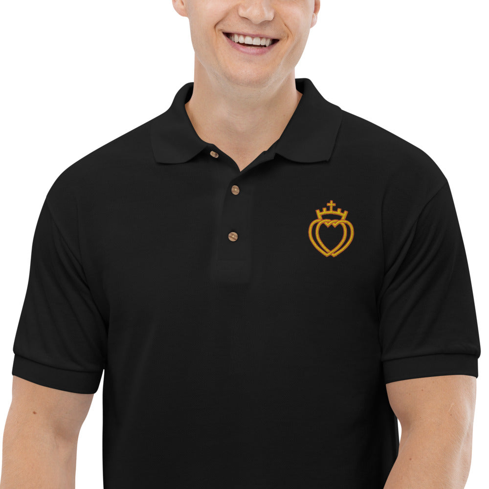 Catholic Tee Sacred Hearts Logo Embroidered Polo Shirt